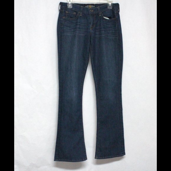 Lucky Brand Made in USA Women's 6/28 Charlie Baby Boot Denim Blue Jeans - Picture 1 of 13
